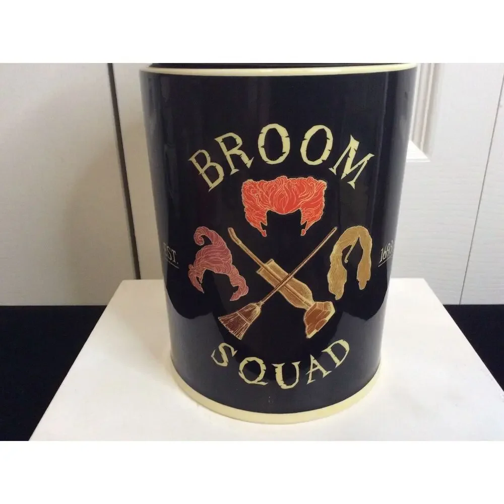 NEW DISNEY HOCUS POCUS BROOM SQUAD HALLOWEEN BLACK DECORATIVE CANISTER